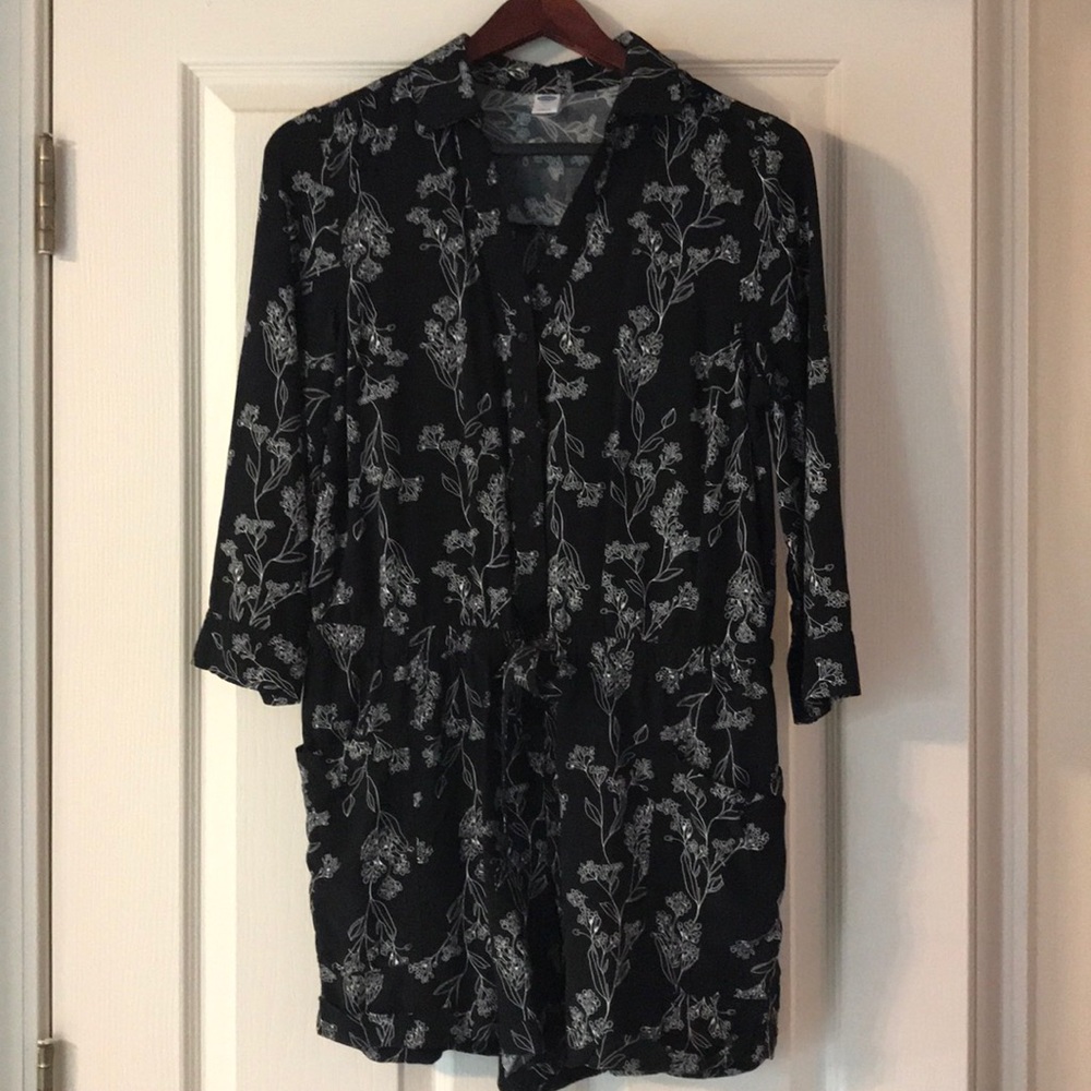 3/4 sleeve floral Romper